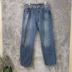 Levis 501 XX Jeans Mens 36x32 Blue Denim Pants Button Fly Distress Faded